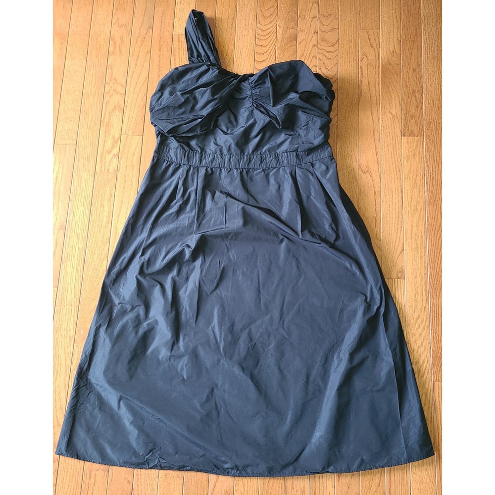 Banana Republic Black Fitted Bodice Midi Dress Empire waist Sz‎ 18W Asymmetrical